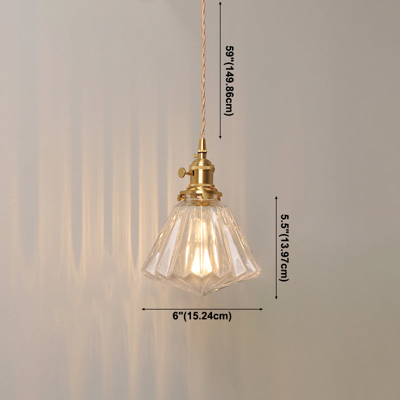 Indoor Single Light Hanging Light, Minimalist Clear Glass Pendant Light
