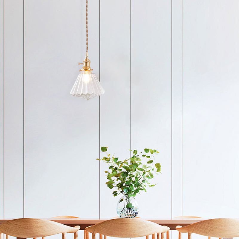 Indoor Single Light Hanging Light, Minimalist Clear Glass Pendant Light