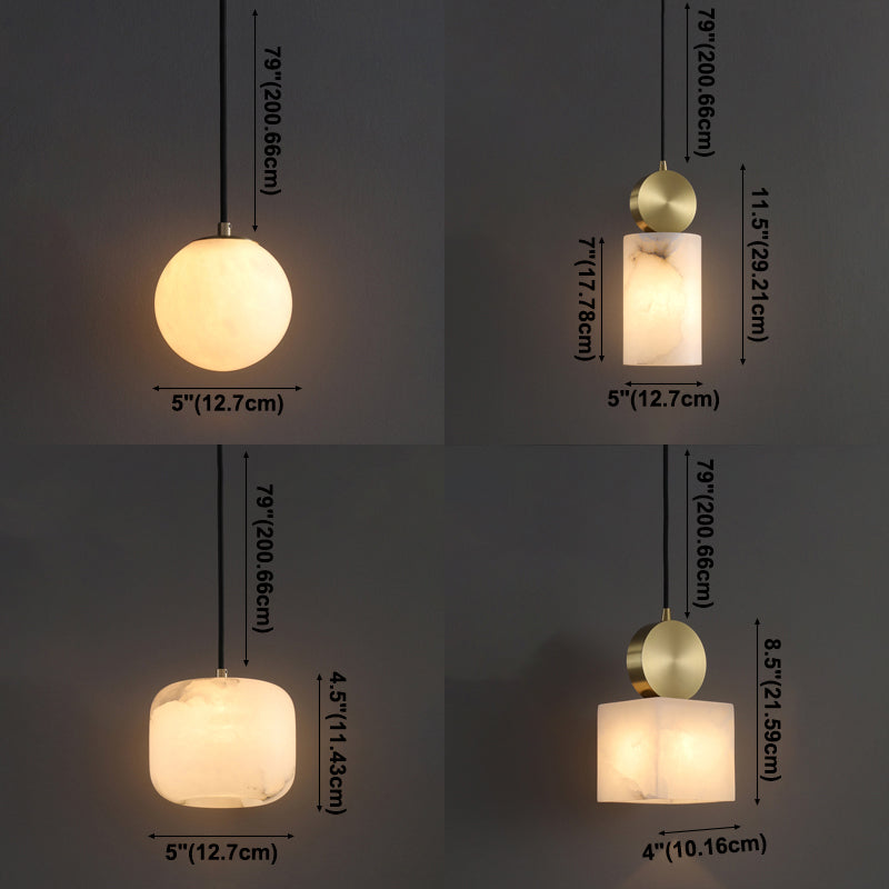 Marble 1-Light Hanging Lamp, Nordic Simplicity Design Pendant Lighting for Living