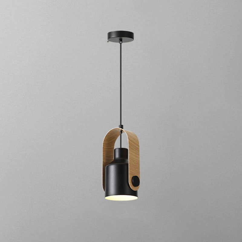 Moderne hölzerne obere Anhänger leichte, minimalistische Glockenfarbton -Hängelampe für Schlafzimmer