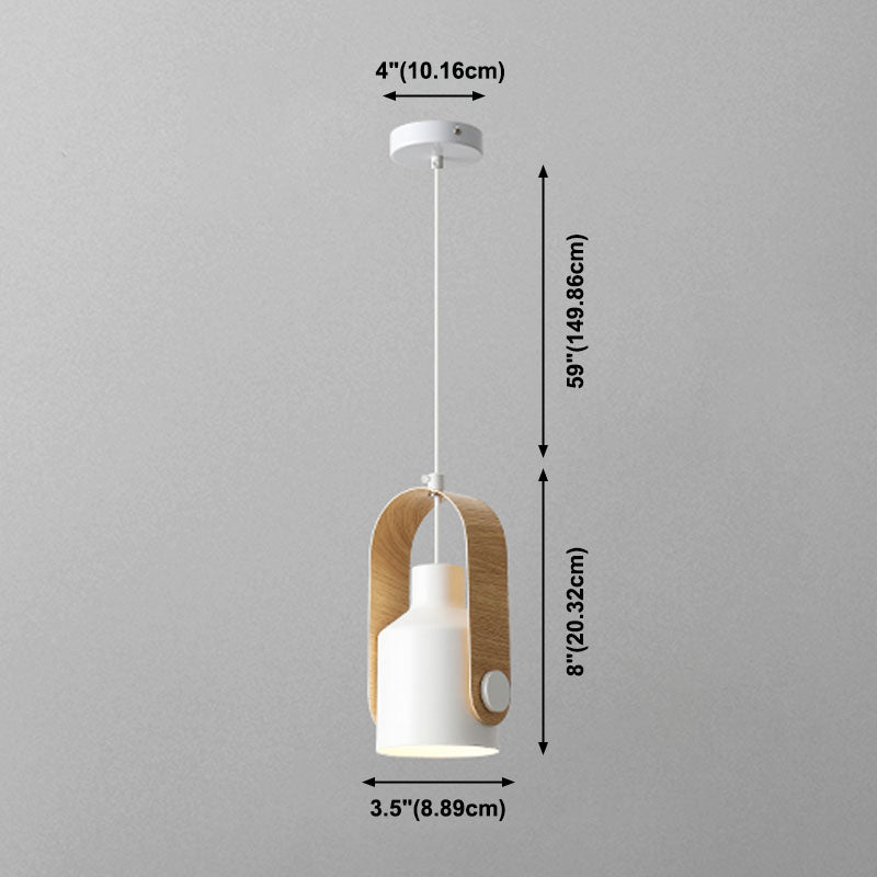 Moderne hölzerne obere Anhänger leichte, minimalistische Glockenfarbton -Hängelampe für Schlafzimmer