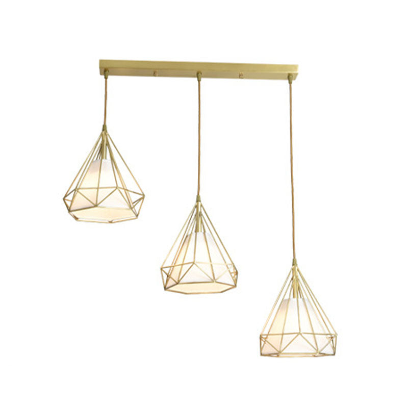 3 Lichthängeleuchte mit Käfigschatten, Nordic Simple Style Cluster-Anhängerlicht für Innenräume