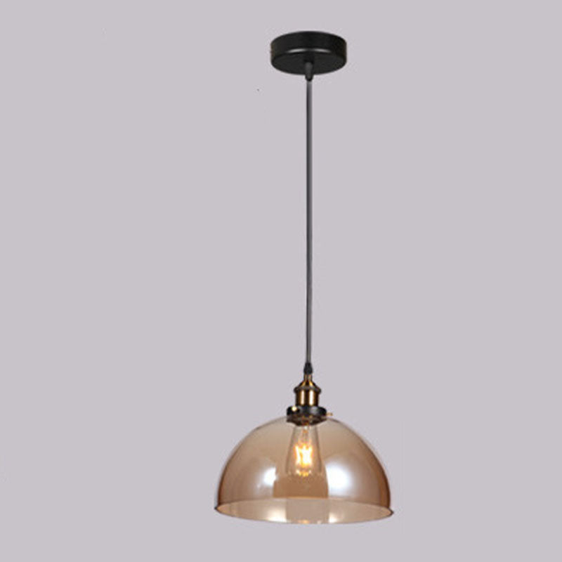 Industrielle 1 Licht hängende hängende leichte, bernsteinfarbene Glashängeleuchten