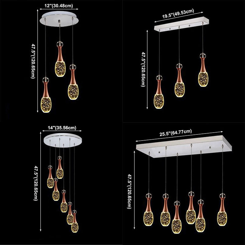 Minimalist Style Teardrop Cluster Anhänger Licht, Metall Multi -Anhänger Deckenleuchte