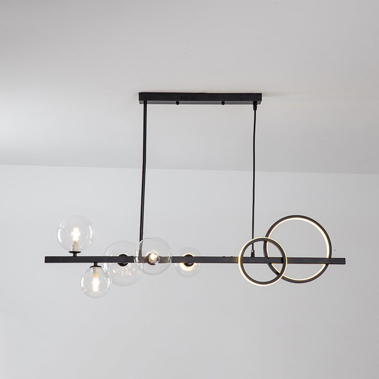 Modern Globe Glass Island Pendant Light Multi Light Metal Simplicity Style Hanging Lamp