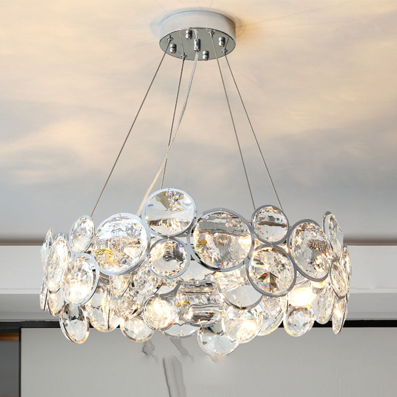 Post Modern Style Crystal Island Light Clear Simplicity Hanging Light for Dining Room