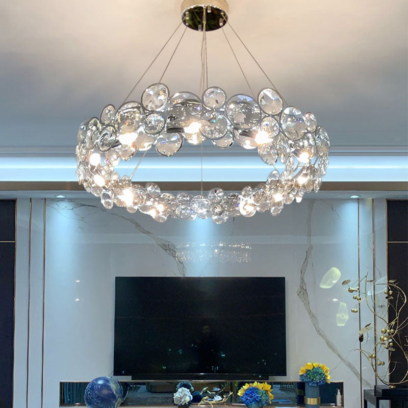 Post Modern Style Crystal Island Light Clear Simplicity Hanging Light per sala da pranzo