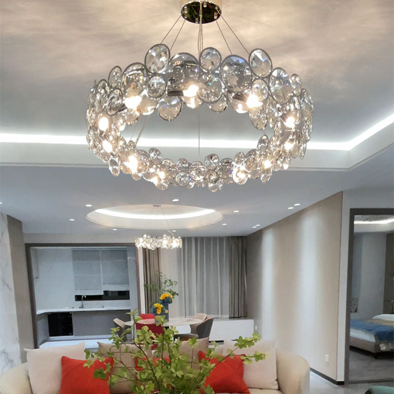 Post Modern Style Crystal Island Light Clear Simplicity Hanging Light per sala da pranzo