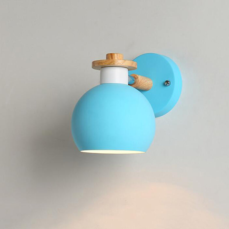 Illuminazione a parete rotonda in stile moderno in stile moderno 1 lampada montata a parete per la testa