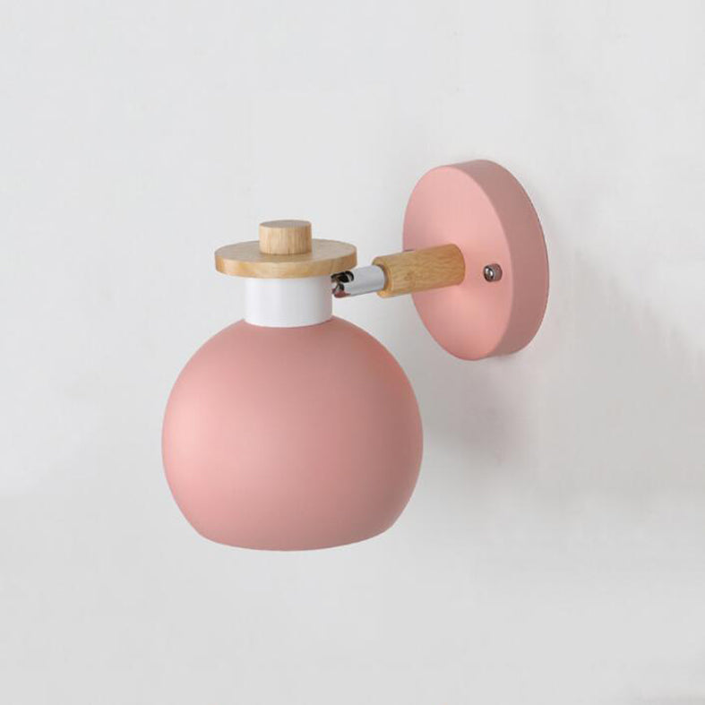 Illuminazione a parete rotonda in stile moderno in stile moderno 1 lampada montata a parete per la testa