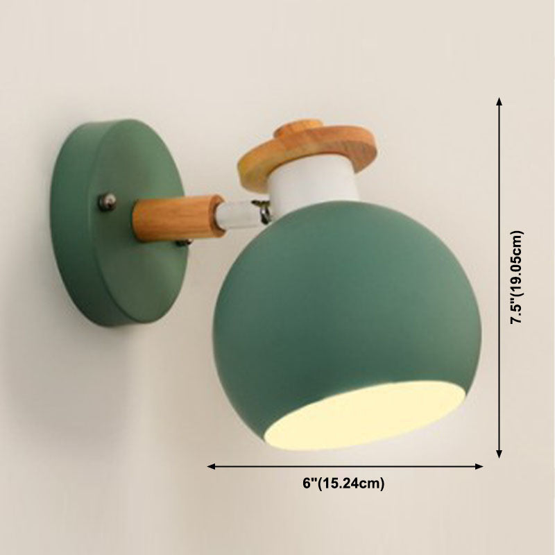 Illuminazione a parete rotonda in stile moderno in stile moderno 1 lampada montata a parete per la testa
