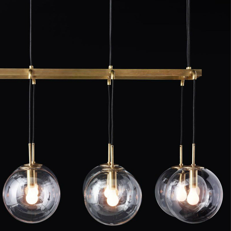 Bronzo Modern Island Lighting Global Glass lampadario lampadario per sala da pranzo