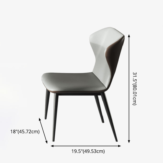 Minimalist White Brown Rectangle Shape Dining Set Kitchen Standard Dining Set with 4 Legs Table