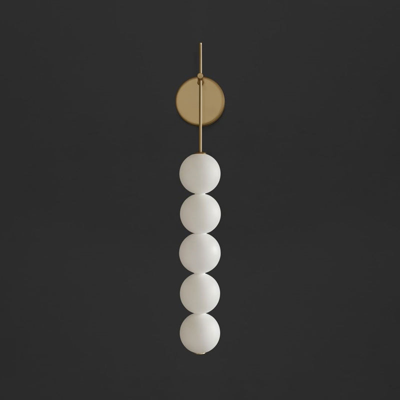 Lucile a parete a LED in stile nordico Aiughting White Round Wall Sconce Light con tonalità di vetro