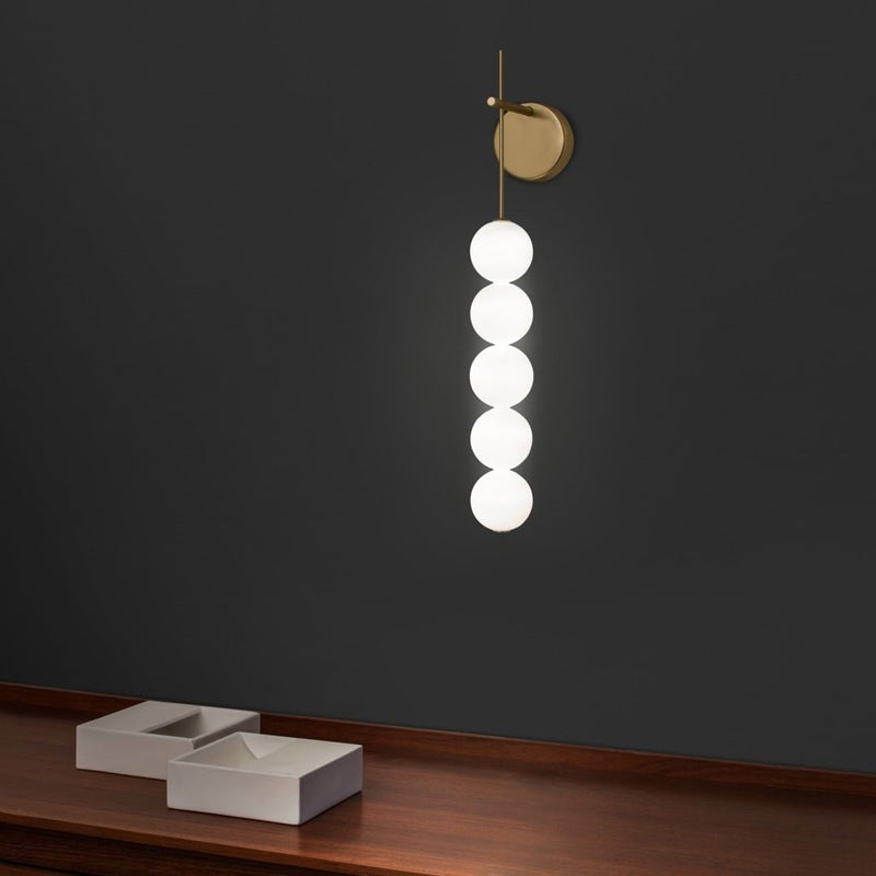 Lucile a parete a LED in stile nordico Aiughting White Round Wall Sconce Light con tonalità di vetro