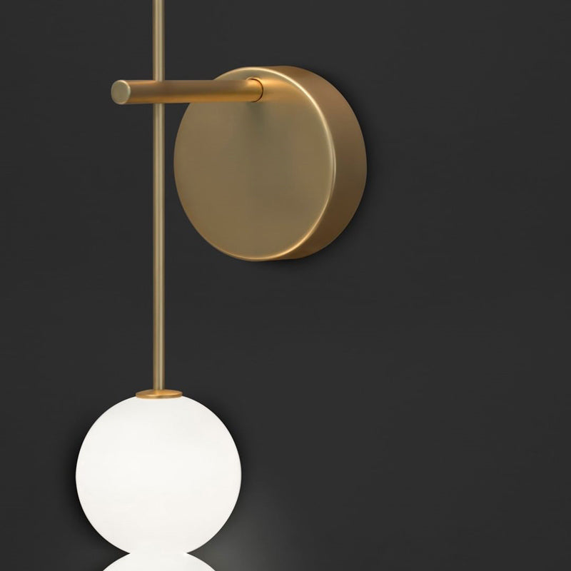 Lucile a parete a LED in stile nordico Aiughting White Round Wall Sconce Light con tonalità di vetro
