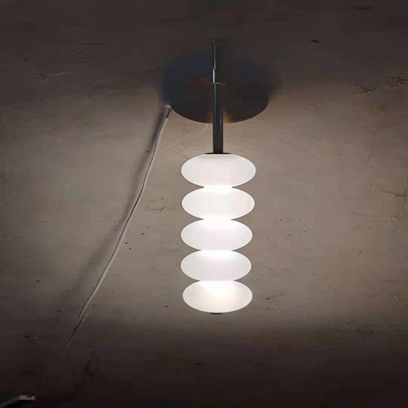Lucile a parete a LED in stile nordico Aiughting White Round Wall Sconce Light con tonalità di vetro