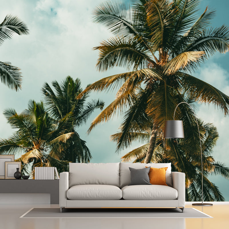Tropical Palm Tree Mural Wallpaper Water Resistant Wall Decor for Kitchen Dining Room