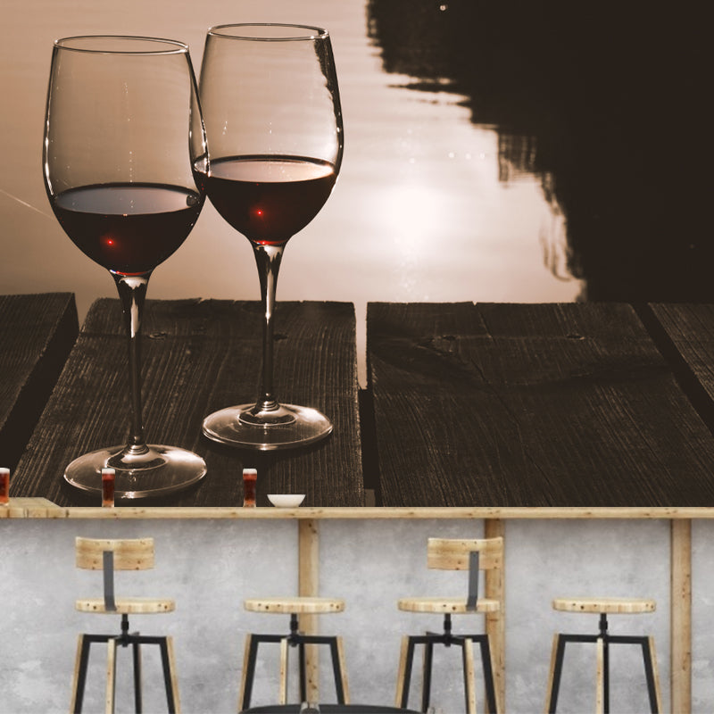 Wine Mural Wallpaper Minimalist Bar Wall Decor Waterproofing, Customized Size Available