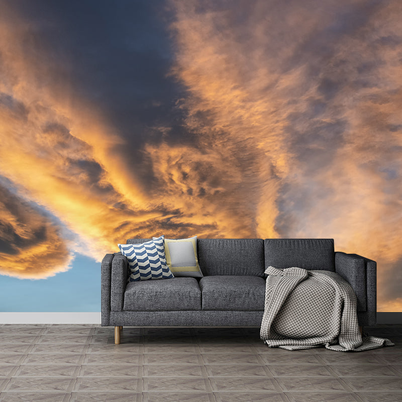 Cloudy Sky Wall Mural Modern Decoration for Hallway Corner Decoration, Waterproofing