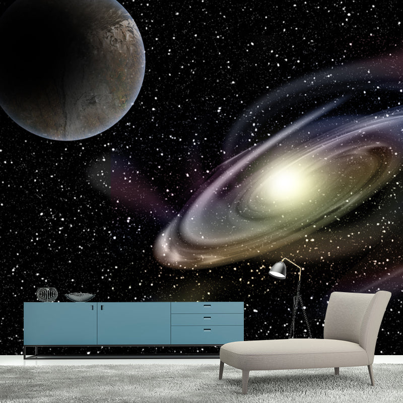 Universe Giant Planets Murals Stain-Resistant Contemporary Wall Decor for Bedroom