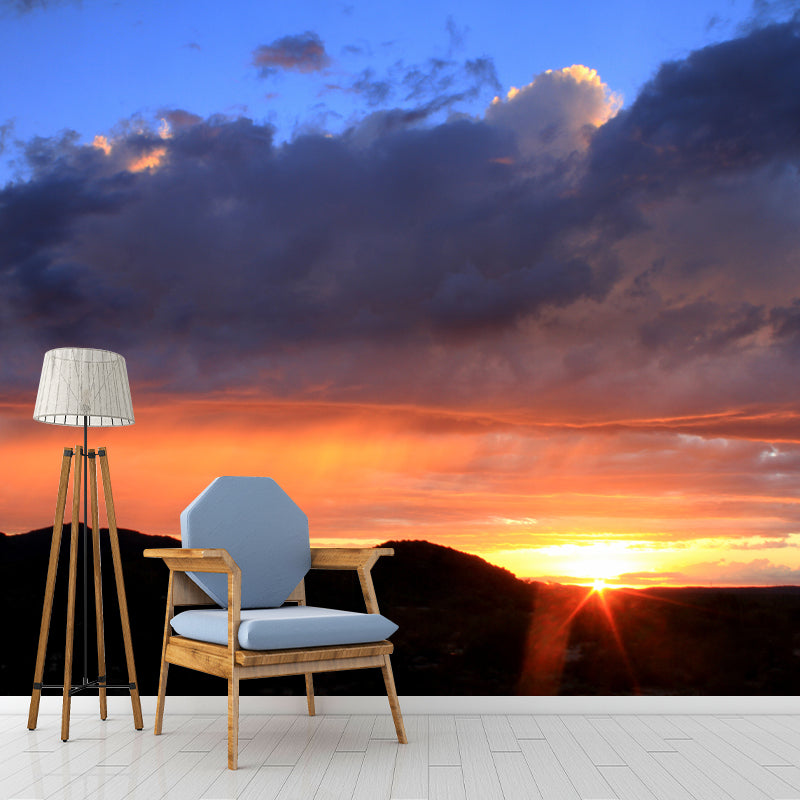 Fire Cloud Mural for Sleeping Room Bedroom, Removable, Customized Size