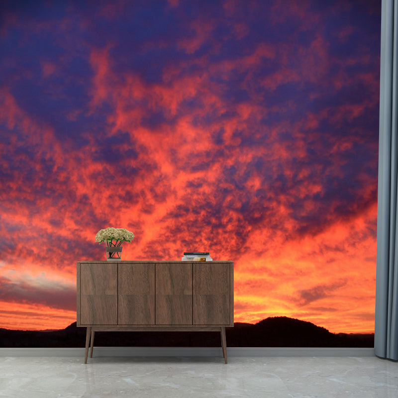 Fire Cloud Mural for Sleeping Room Bedroom, Removable, Customized Size