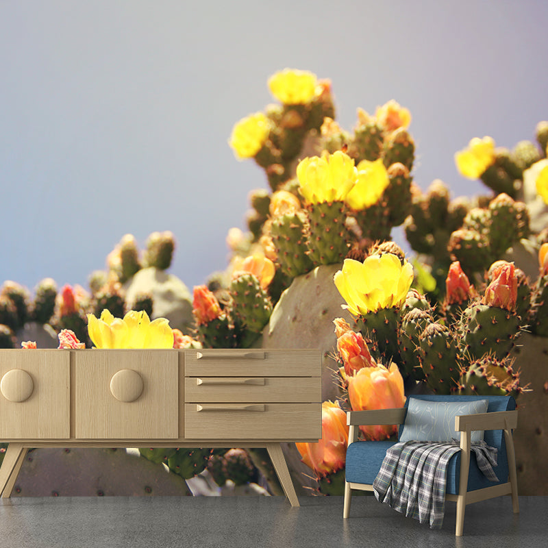 Tropical Cactus Mural Large Size Wall Covering for Home, Made to Measure