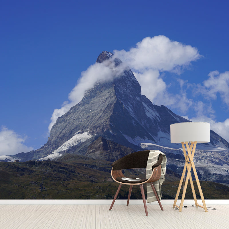 Mountain Range View Modern Wall Covering for House Interior, Water Resistant