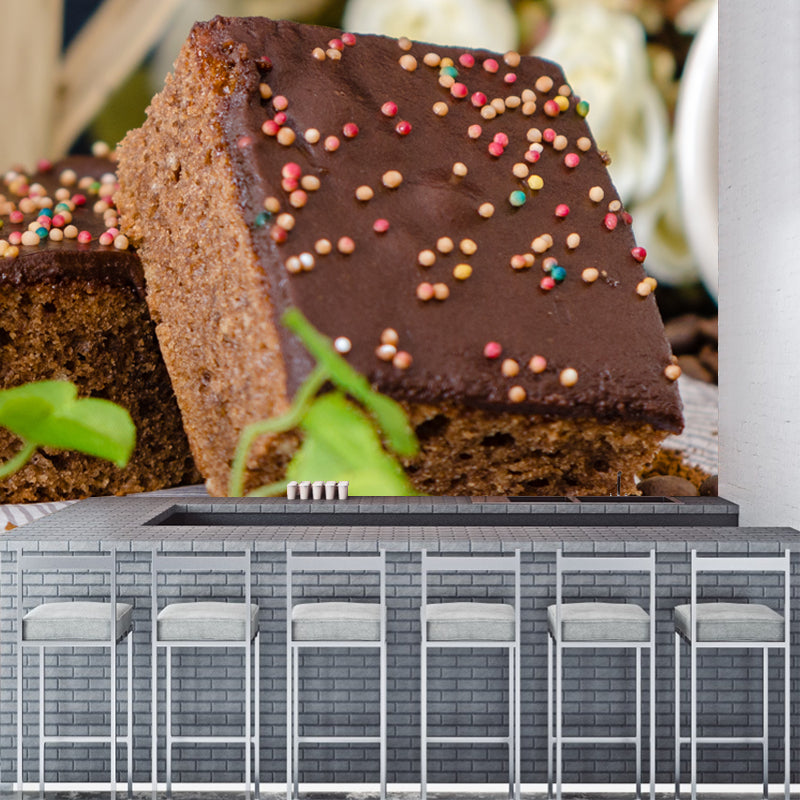 Sweet Dessert Mural Decal Modern Smooth Wall Covering for Bakery Interior