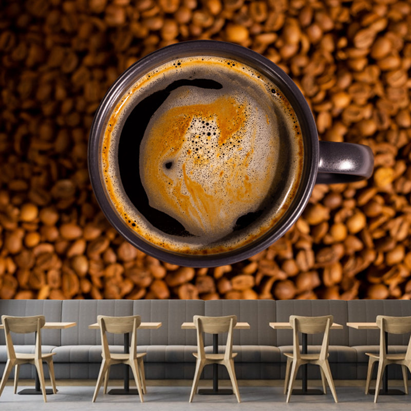 Minimalism Style Coffee Bean Mildew Resistant Coffee Shop Wall Covering