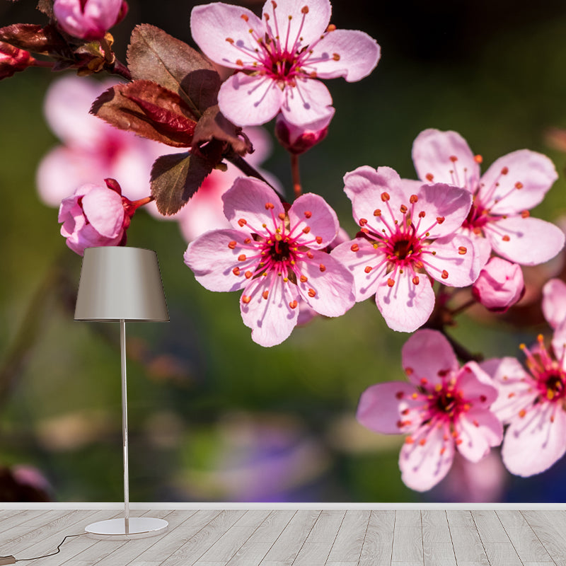 Flower Wall Mural for Sleeping Room Gust Room Water Resistant, Custom Size Available