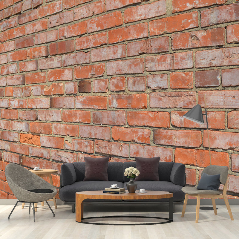 Retro Style Brick Wall Mural Moisture Resistant for Home Decor, Made to Measure