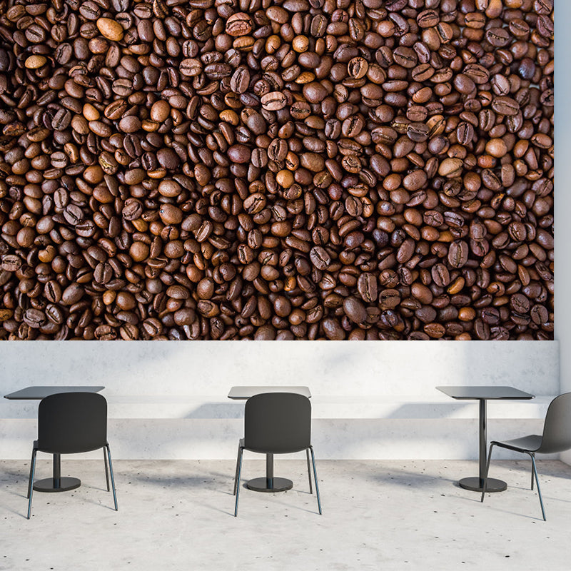 Coffee Beans Mural Wallpaper Soft Color Mildew Resistant Commerce Shop Decoration