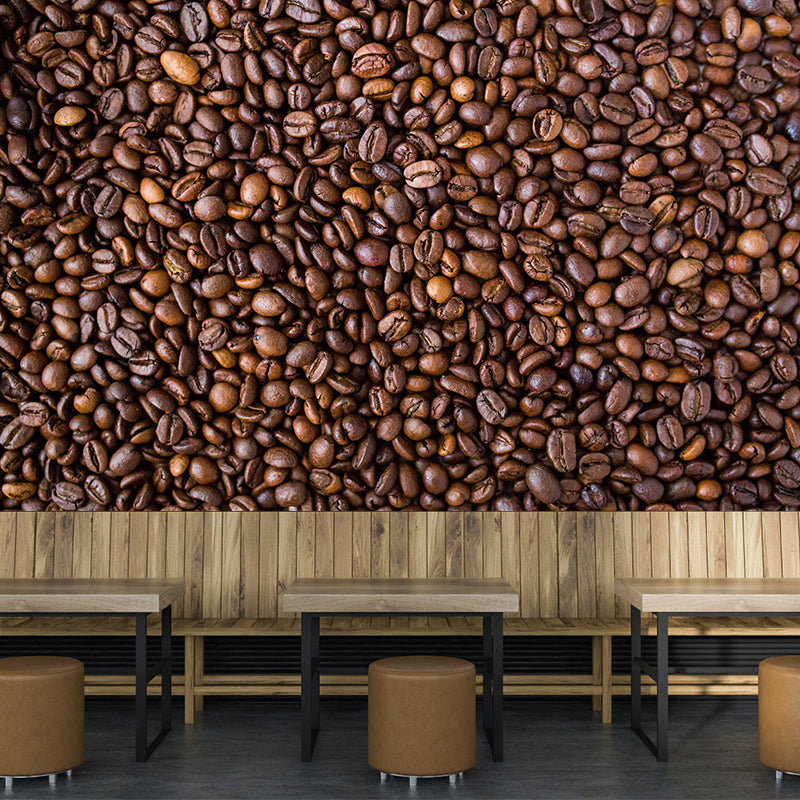 Papier peint Mural en grains de café, couleur douce, résistant à la moisissure, décoration de magasin de Commerce