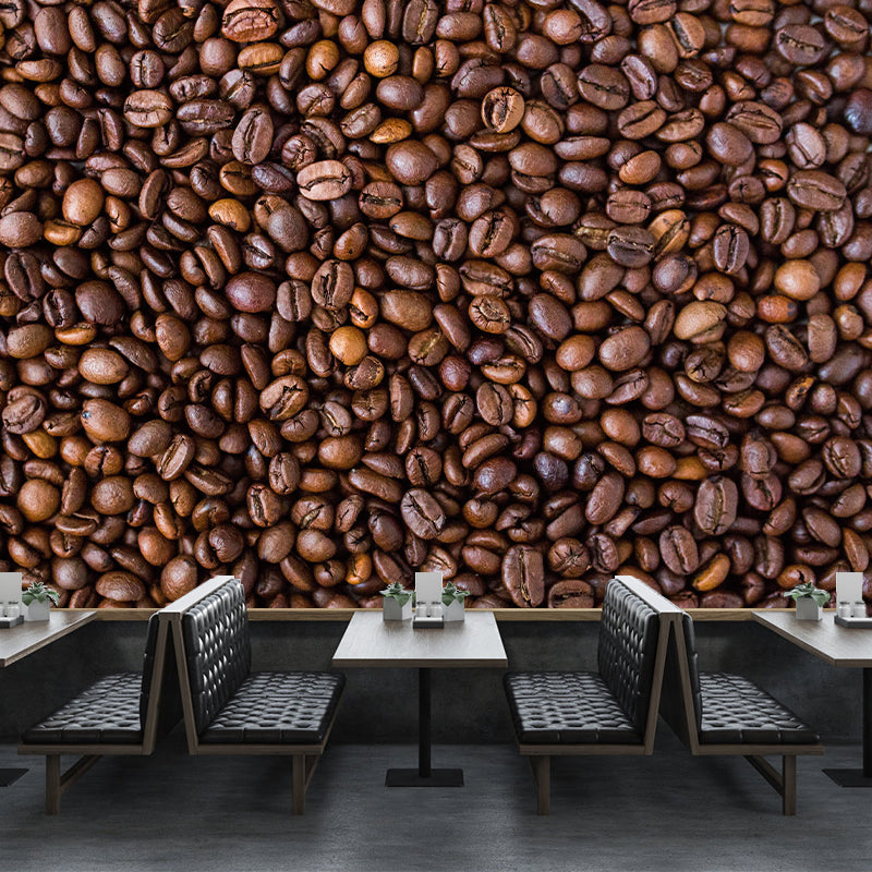 Papier peint Mural en grains de café, couleur douce, résistant à la moisissure, décoration de magasin de Commerce
