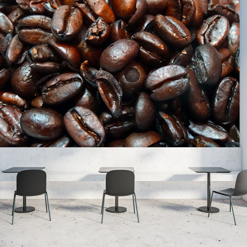 Photography Coffee Beans Mural Horizontal Wall Covering for Coffee Shop