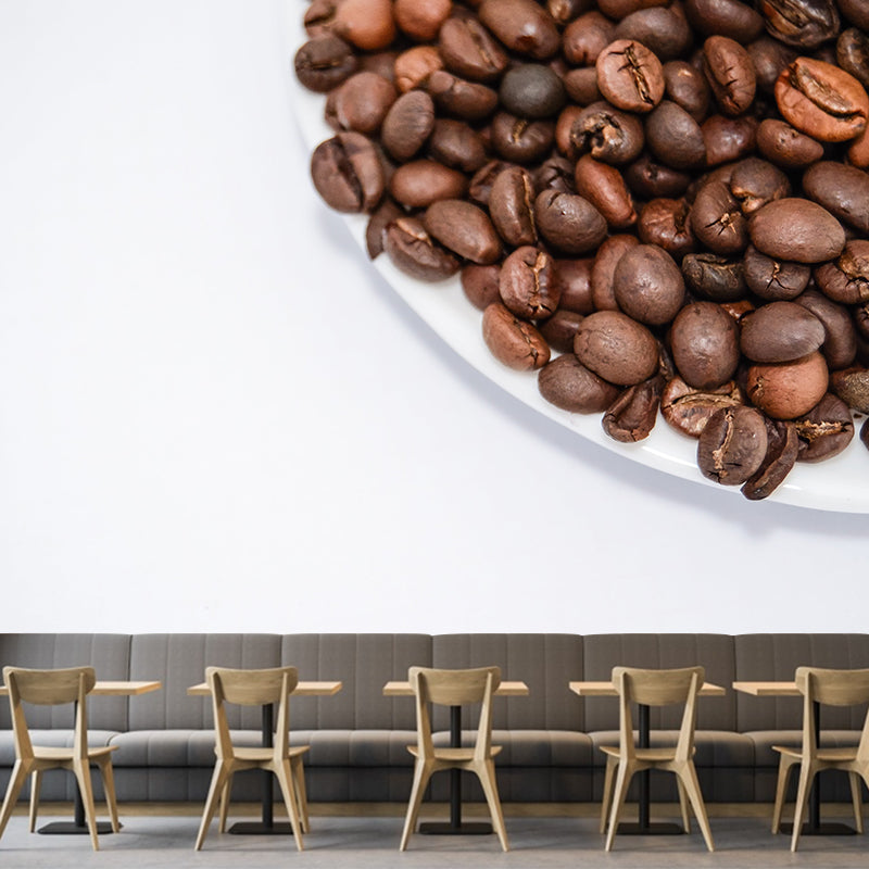 Customized Photography Coffee Beans Mural Mildew Resistant Wallpaper for Coffee Shop