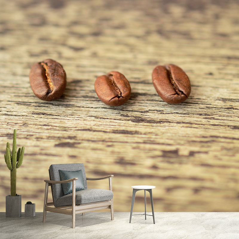 Modern Coffee Beans Mural Photography Horizontal Wall Covering for Coffee Shop