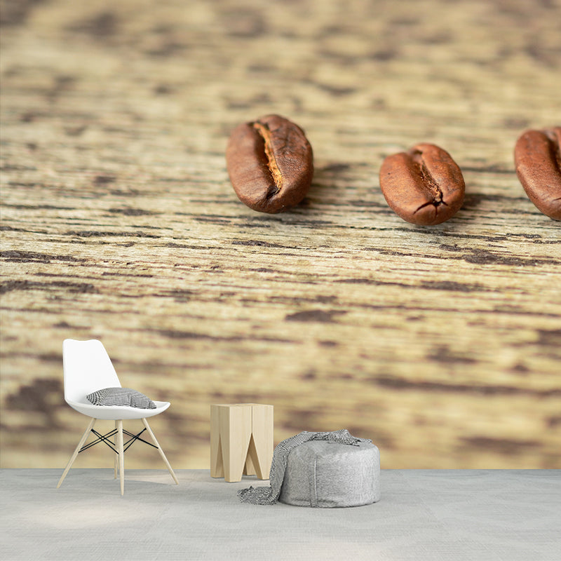 Modern Coffee Beans Mural Photography Horizontal Wall Covering for Coffee Shop