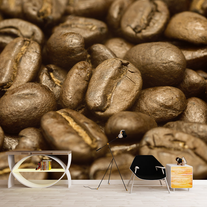 Minimalism Coffee Beans Mural Photography Wall Covering for Coffee Shop