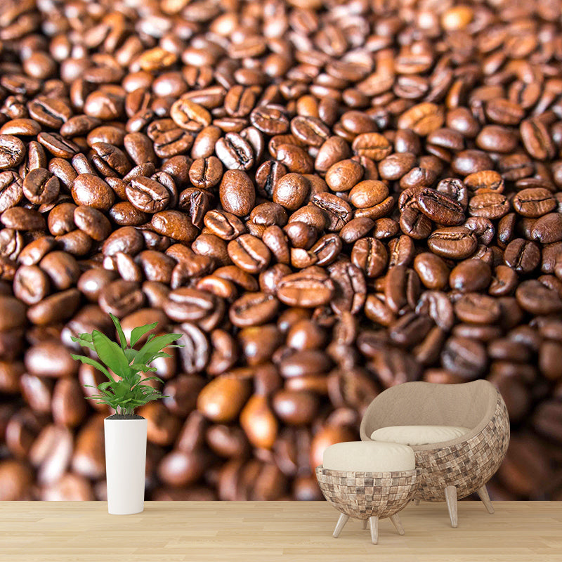 Minimalism Coffee Beans Mural Photography Wall Covering for Coffee Shop