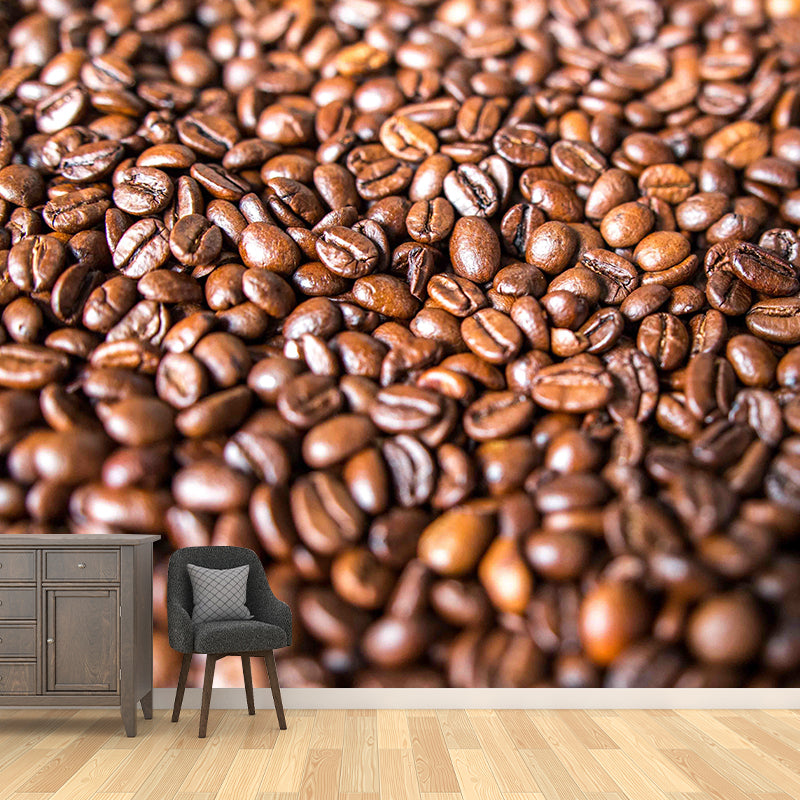 Minimalism Coffee Beans Mural Photography Wall Covering for Coffee Shop