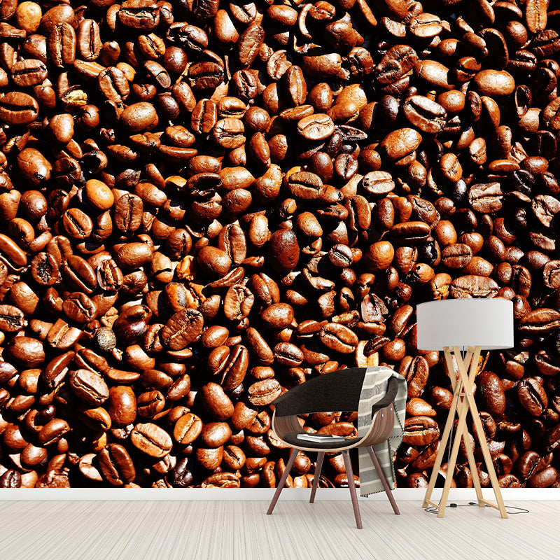 Minimalism Coffee Beans Mural Photography Wall Covering for Coffee Shop