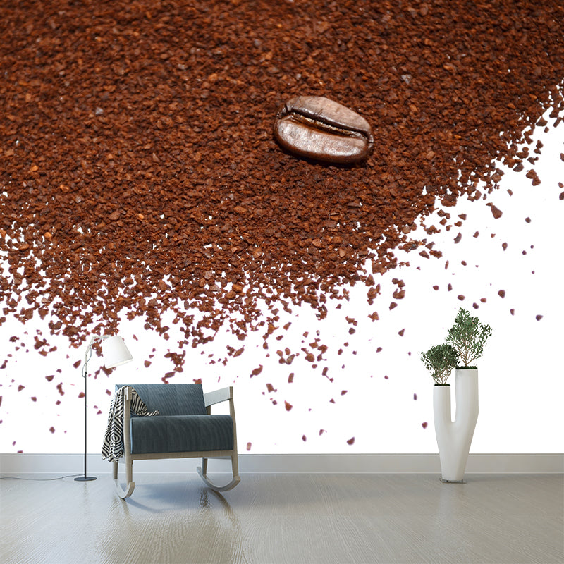 Coffee Beans Mural Wallpaper Contemporary Mildew Resistant Commerce Shop Decoration