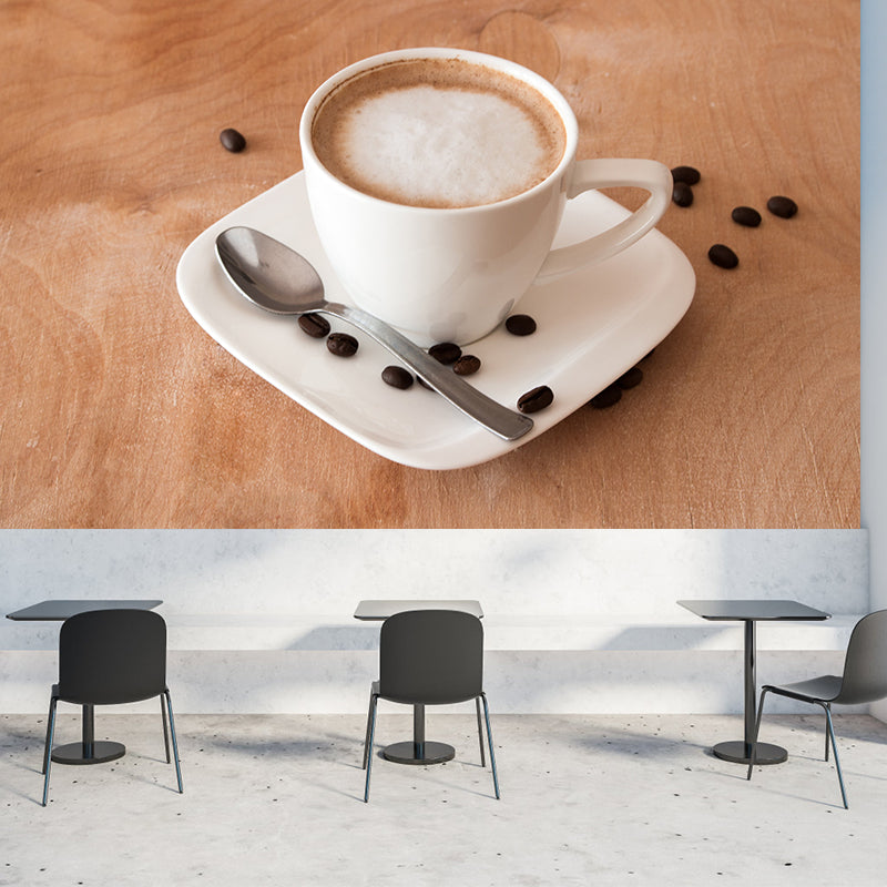 Minimalism Coffee Mural Environment Friendly Wall Covering for Coffee Shop