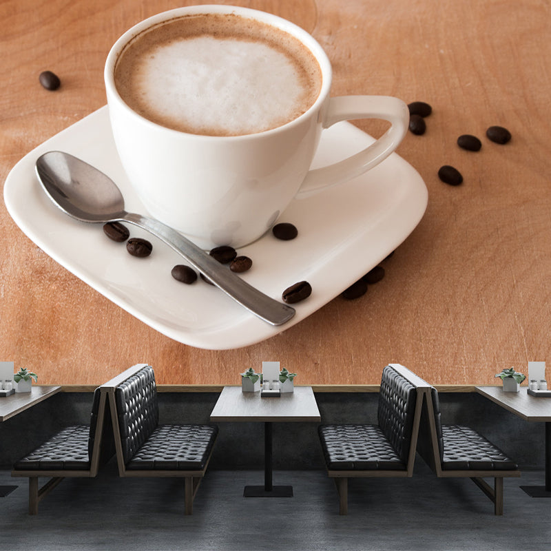 Minimalism Coffee Mural Environment Friendly Wall Covering for Coffee Shop