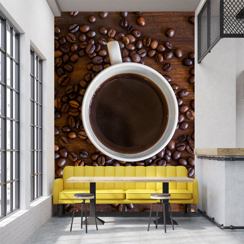 Minimalism Coffee Mural Environment Friendly Wall Covering for Coffee Shop