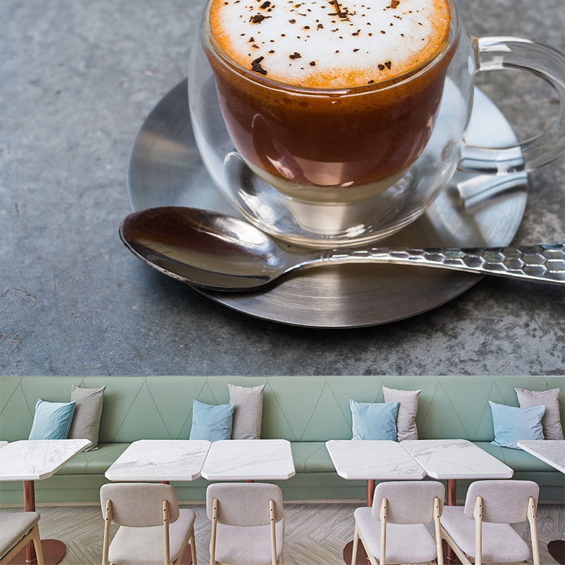 Light Color Coffee Mural Wallpaper Contemporary Mildew Resistant Shop Decoration