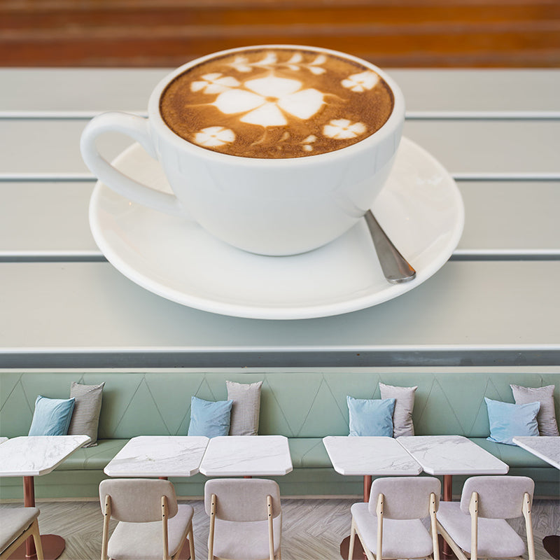 Dark Coffee Mural Wallpaper Contemporary Mildew Resistant Commerce Shop Decoration